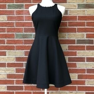 Elizabeth and James Fit & Flare Bejeweled Collar Black Sleeveless Mini Dress 👗